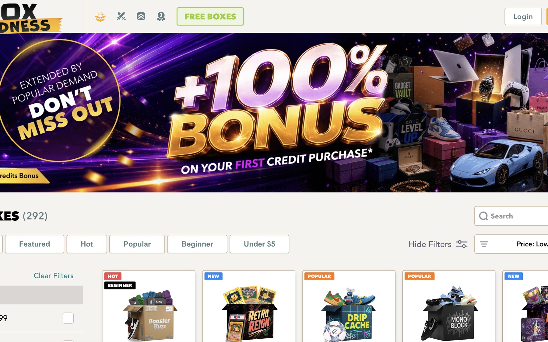 BoxMadness — site screenshot
