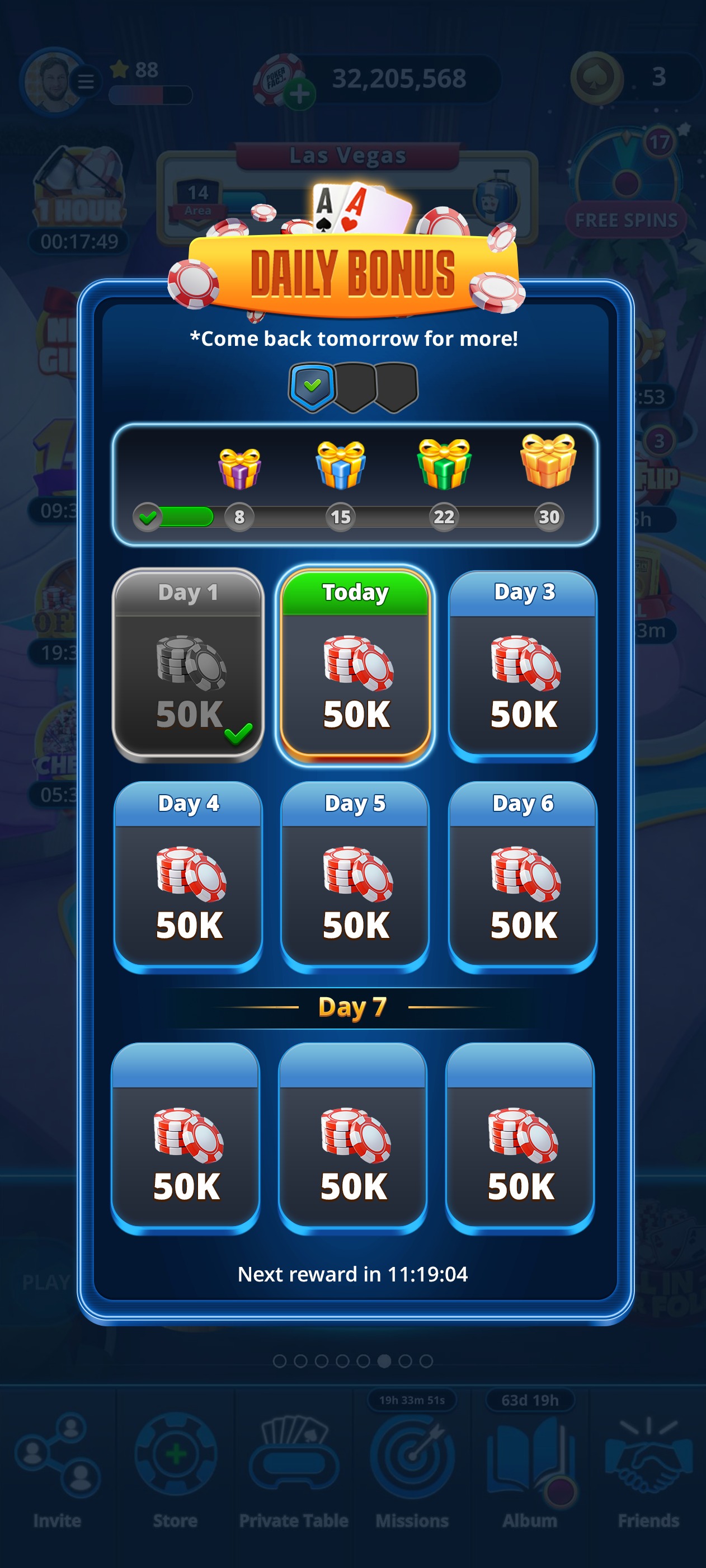Pokerface — Daily Bonus